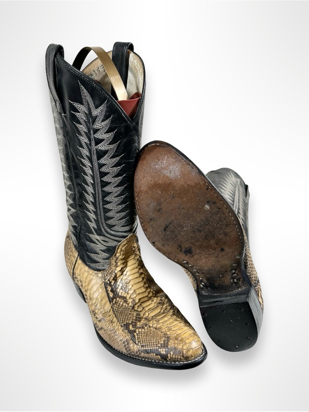 COWTOWN vintage 80s python skin western boots - Picture 4 of 7